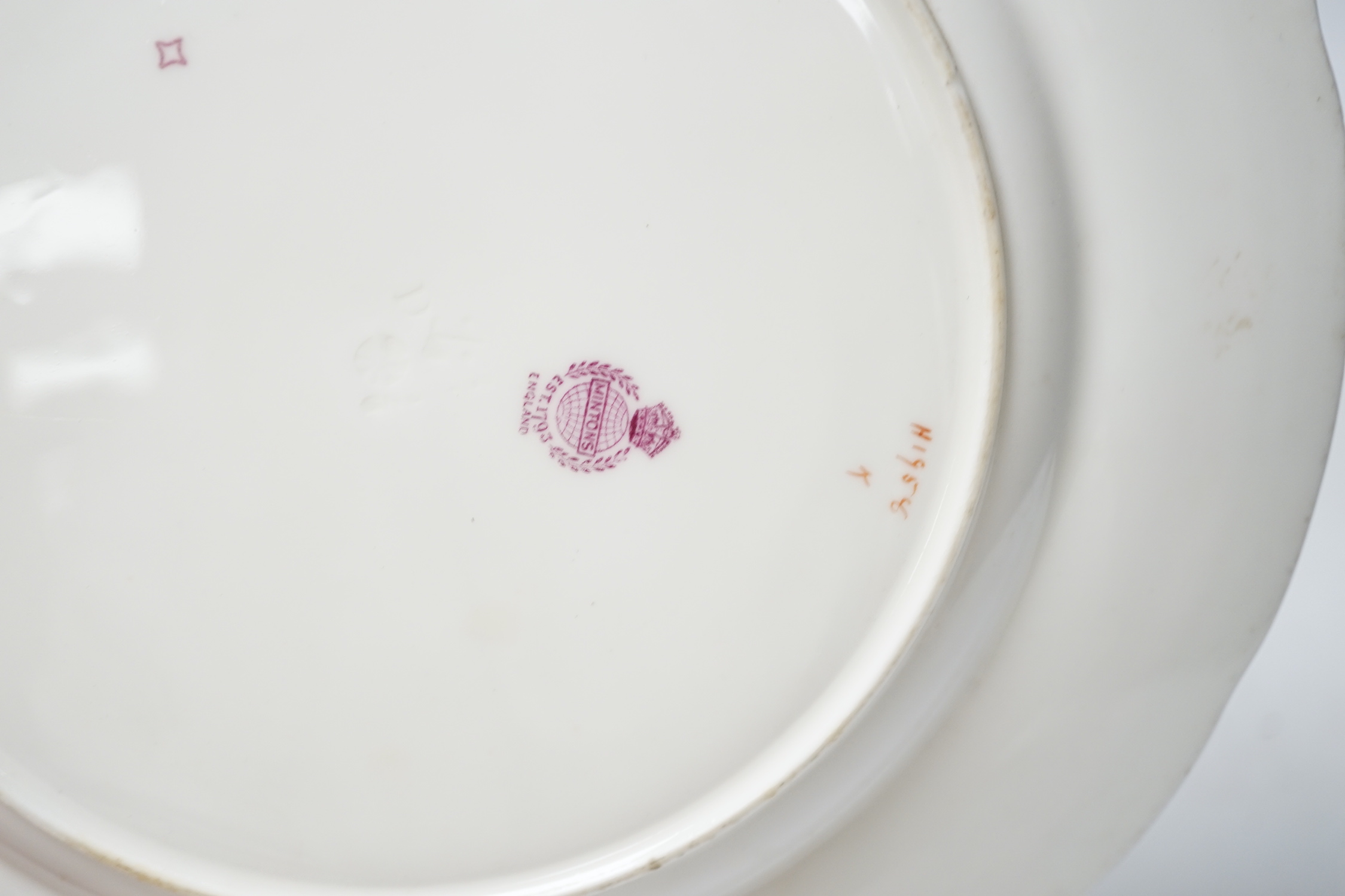 A set of ten Mintons 'bird' decorated plates, 23cm diameter